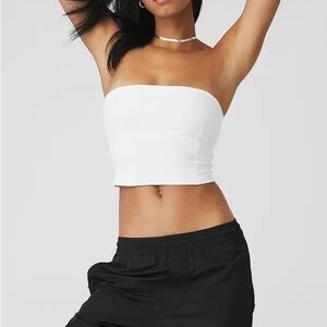 Alo Alosoft Convertible Sunkissed Bandeau Tank | White | Size M